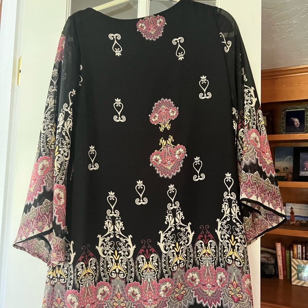 Millibon Black Dress with Pink Accents